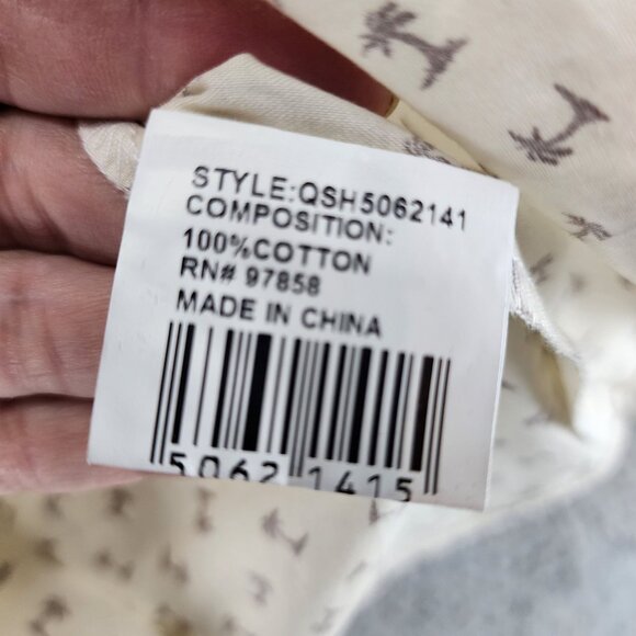 Project Red Mens Large Cream Long Sleeve Button Up *NWT* - Picture 5 of 11